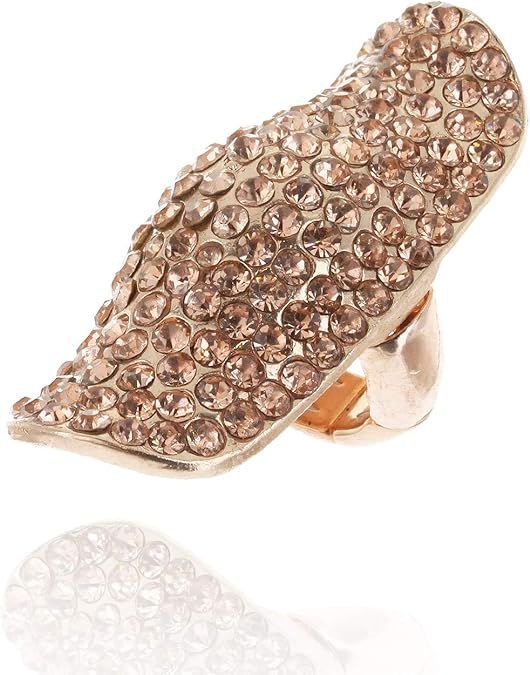 SP Sophia Collection Half Finger Adjustable Long Ring Fully Studded in Austrian Crystal Rhineston... | Amazon (US)