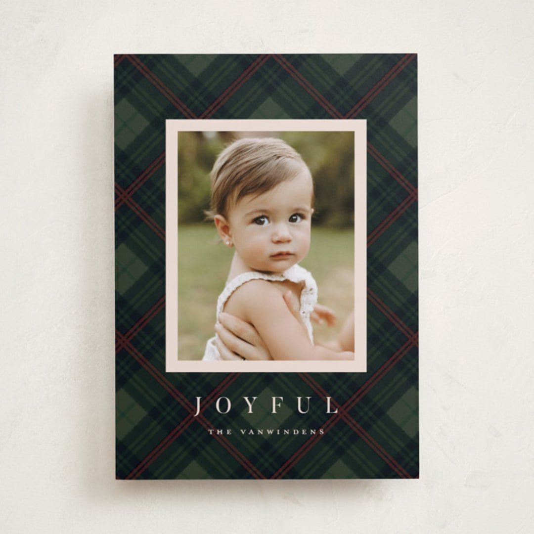 "Balmoral Green" - Customizable Holiday Photo Cards in Green by Olivia Kanaley Inman. | Minted