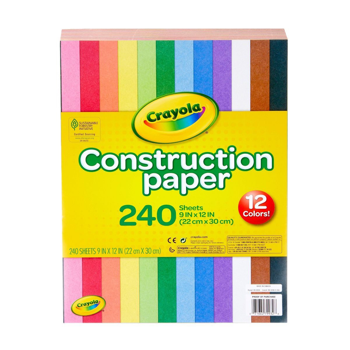 Crayola 240-Sheet Construction Paper 12-Color | Target