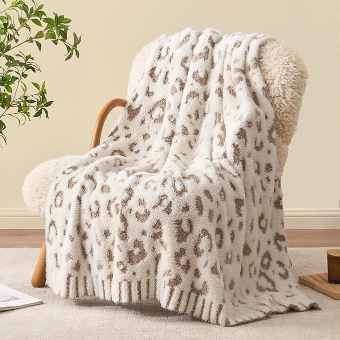Snuggle Sac Leopard Luxury Faux Fur Throw Blanket for Couch,Ultra Soft Cozy Plush Fluffy Blanket ... | Amazon (US)