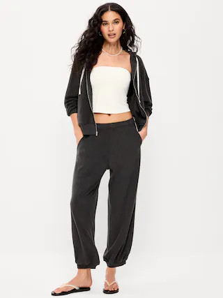 Mid-Rise Terry Cloth Harem Pants | Old Navy (US)