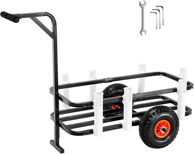 VEVOR Beach Fishing Cart, 200 lbs Load Capacity, Fish and Marine Cart with Two 11" Big Wheels Rub... | Amazon (US)