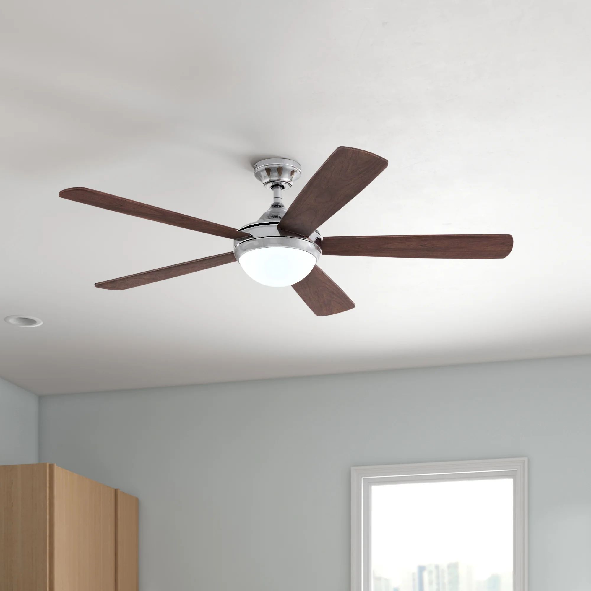 52'' Romario 5 - Blade Standard Ceiling Fan with Remote Control and Light Kit Included | Wayfair North America