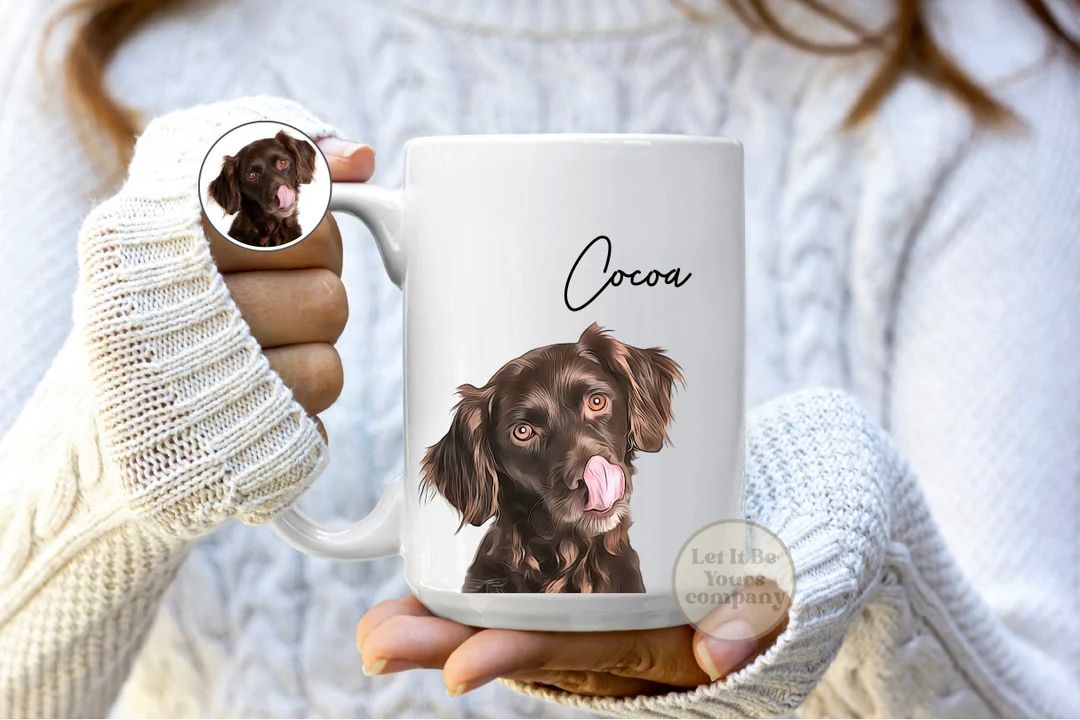 Custom Pet Mug Dog Coffee Cup Personalized Pet Mugs Gift Idea For Dog Lover Custom Dog Portrait D... | Etsy (US)