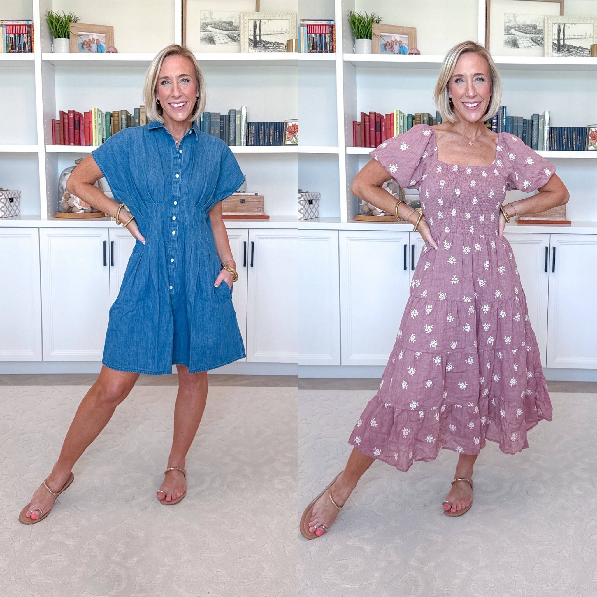 Spring Haul - not-so-rapid unboxing… part 1 (and it’s ALL ON SALE!) Chambray Pleated Mini Pocket Shirtdress - size XXS. 50% off. Embroidered Floral Smocked Bubble Sleeve Midi Dress - size XS. 35% off. 

#LTKSeasonal#LTKOver40#LTKSaleAlert 

 