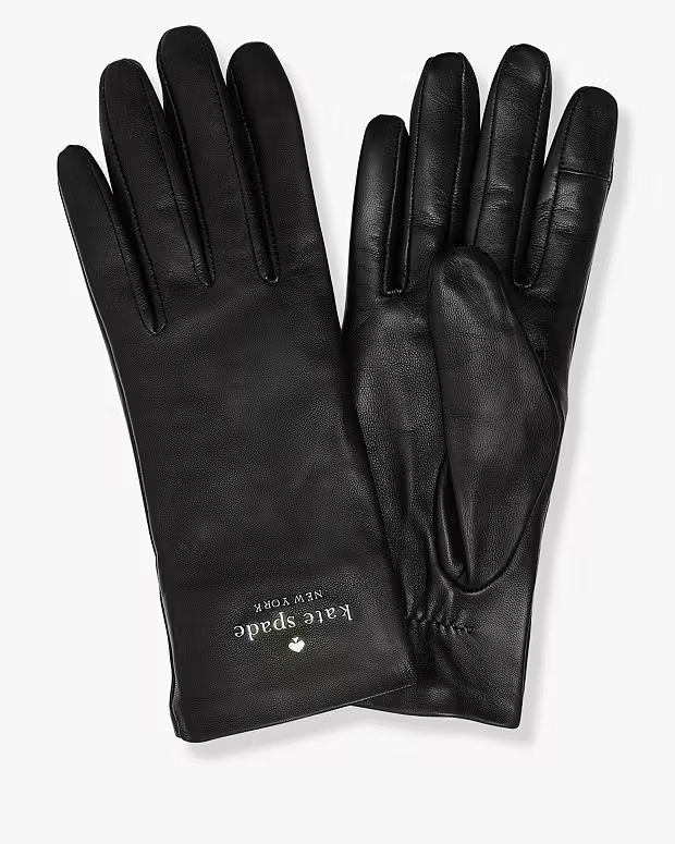 Floating Logo Leather Gloves | Kate Spade Outlet