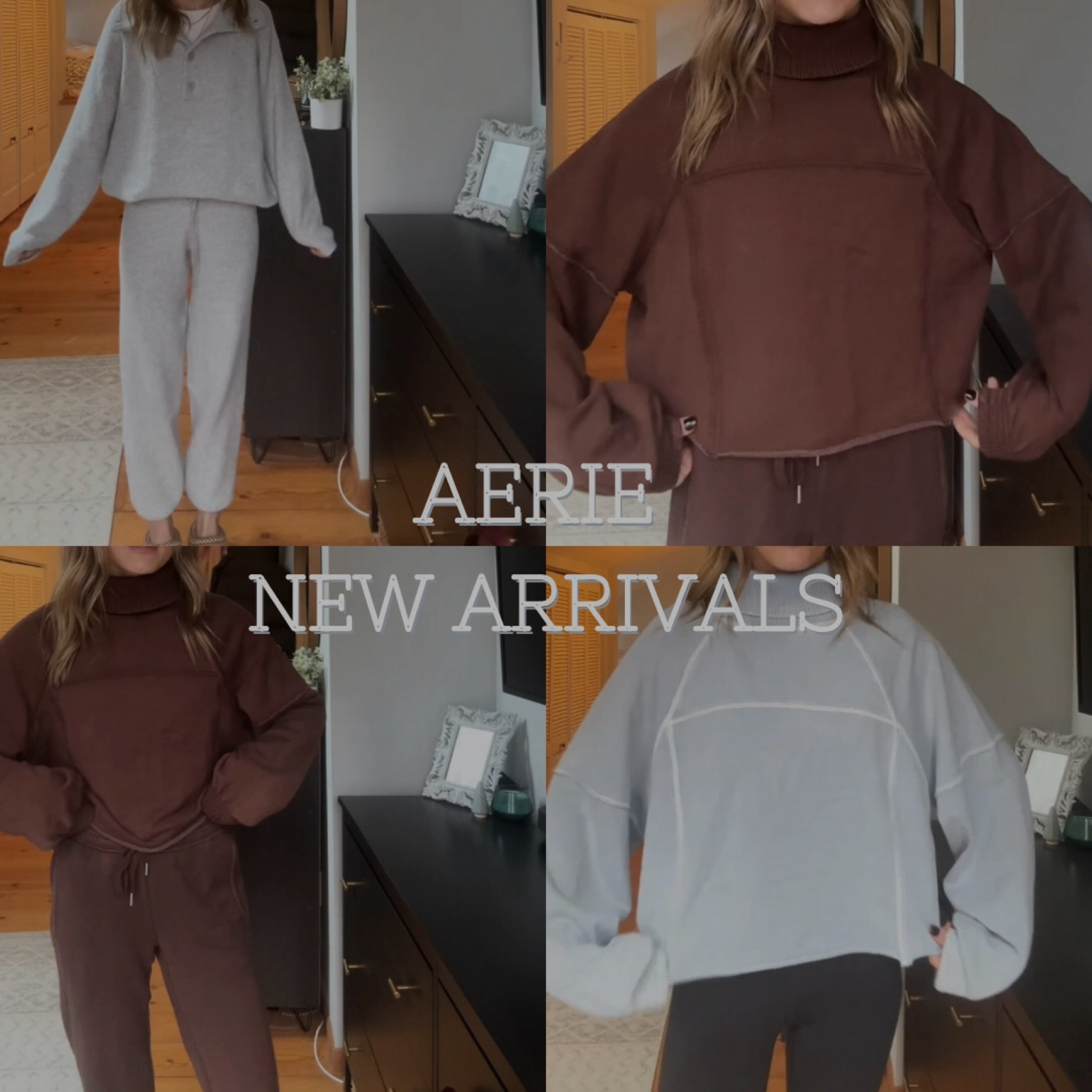 Aerie new arrivals!
Knit top: xs
Pants: XXS 
Brown turtleneck: small
Blue turtleneck: mediumm

#LTKStyleTip #LTKFindsUnder100 #LTKFindsUnder50