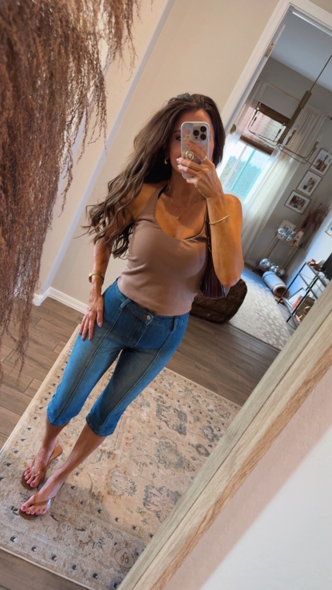 Spring outfit capri jeans denim capri pants ribbed halter tank jelly kitten heels sandals 

#LTKgrwm #LTKootd #LTKFestival