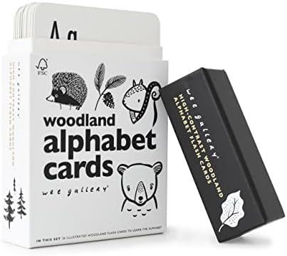 Wee Gallery Educational Flashcards for Babies, Black and White Animal Alphabet Learning Cards, Do... | Amazon (US)
