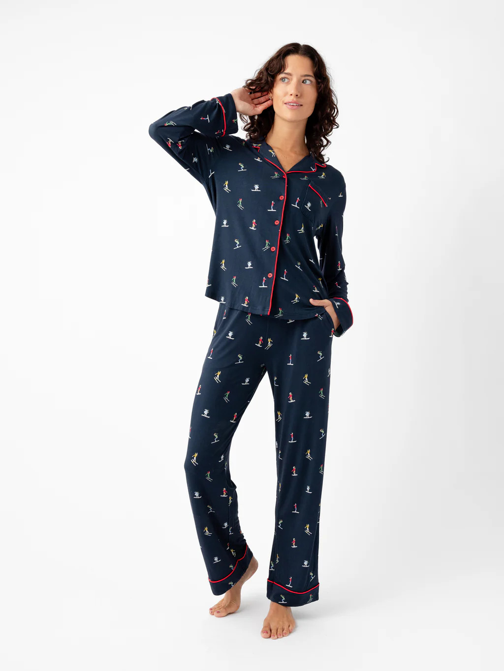 Women's Stretch-Knit Long Sleeve Bamboo Pajama Set | Cozy Earth