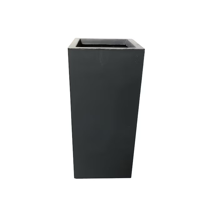 KANTE Rectangle 11.0-in W x 24-in H x 11-in D Black Concrete Contemporary/Modern Indoor/Outdoor P... | Lowe's