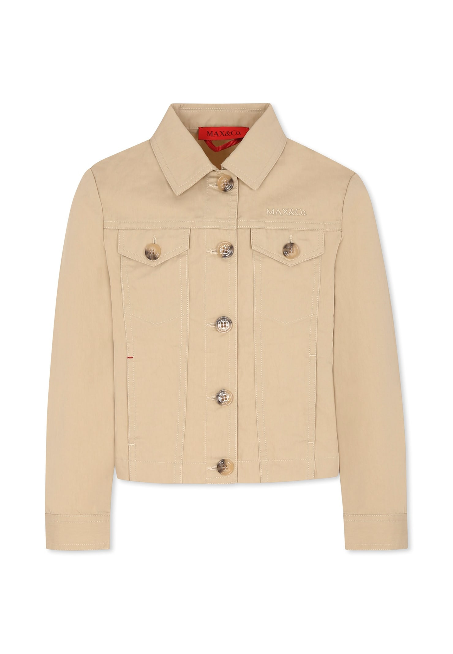 Max & Co. Beige Jacket For Girl With Logo | Italist.com US
