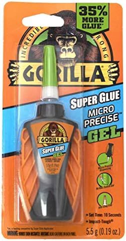 Gorilla Micro Precise Super Glue Gel, 5.5 Gram, Clear, (Pack of 1) | Amazon (US)
