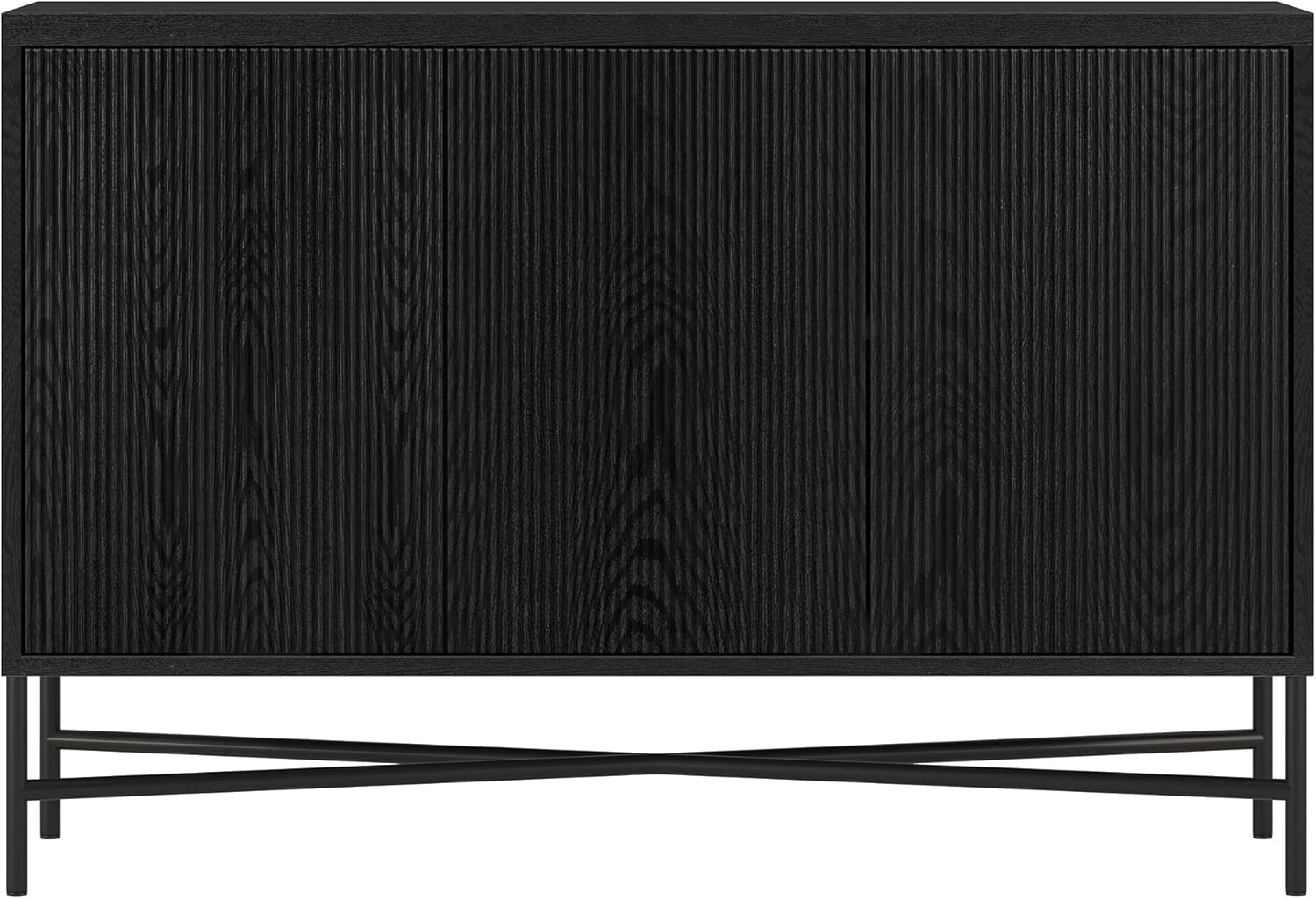 Henn&Hart 48'' Fluted Sideboard Buffet Cabinet, Ribbed Wooden Credenza with 3 Doors, Adjustable S... | Amazon (US)