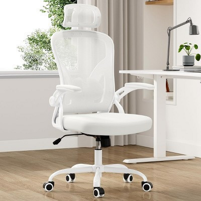 FURNIinspire Task and Office Chairs,  Office Chair, Home Office Desk Chair with Headrest, White, 23.43"*23.43"*56.69" | Target