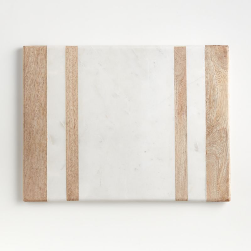 Wood/Marble Inlay Serving Board + Reviews | Crate and Barrel | Crate & Barrel