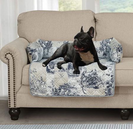 Toile dog bed, sofa dog bed, sofa cover for dogs, grandmillennial dog bed, chinoiserie dog bed, blue & white dog bed, cat bed, pet bed 

#LTKhome #LTKfindsunder100 #LTKfindsunder50