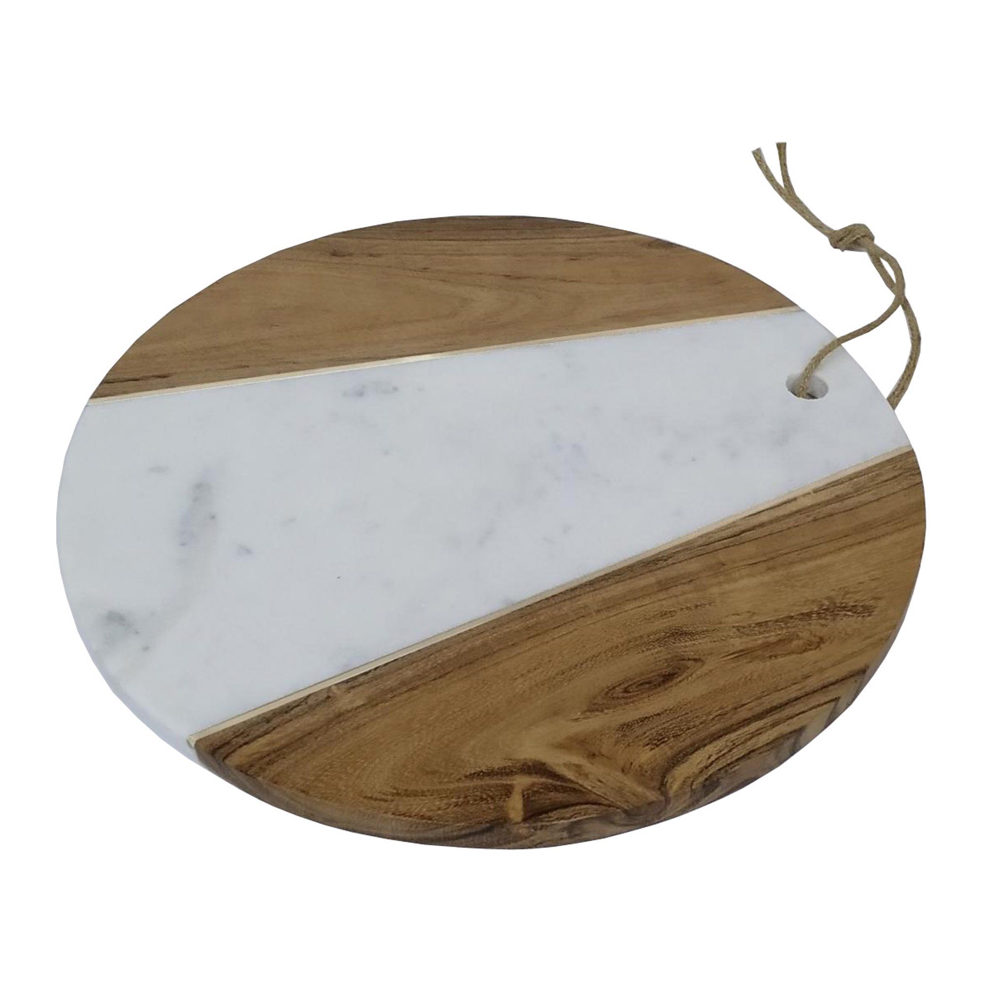 LA BELLA HOME | Natural White Marble with Mango Wood 12" X 12" | Wood-Marble Cheese Board | Servi... | Walmart (US)