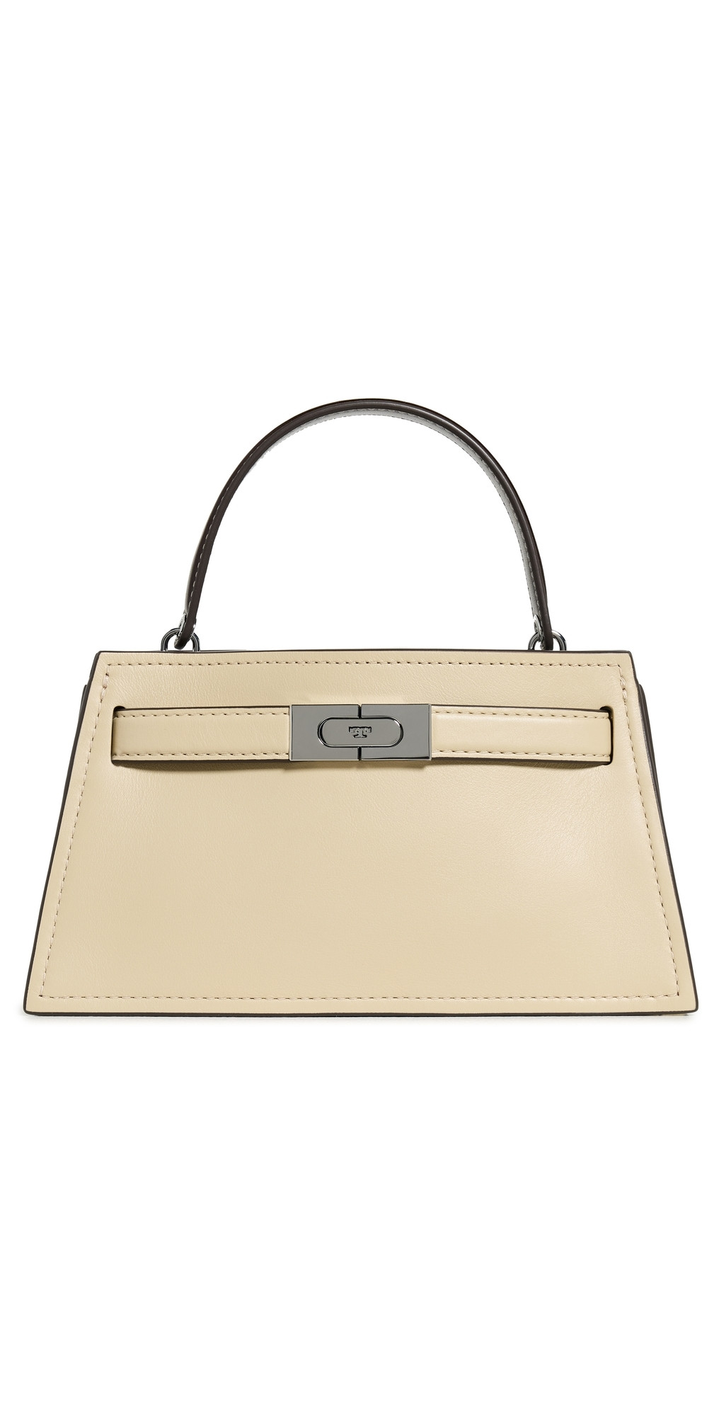 Tory Burch Lee Radziwill Pebbled Top Handle Petite Bag Praline One Size | Shopbop