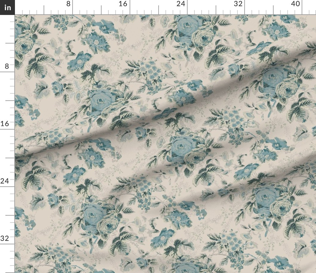 English Chintz Castle Walls Fabric | Spoonflower | Spoonflower