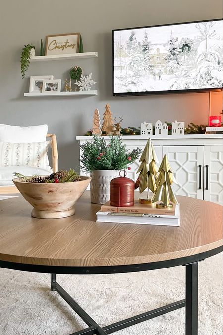 Coffee table idea! Linked similar items. The bell I painted maroon with gold strokes ✨ 

Coffee table decor, Christmas, holiday, inspo, ideas, home decor, target, Walmart, Amazon, dollar spot, neutral

#LTKhome #LTKSeasonal #LTKHoliday