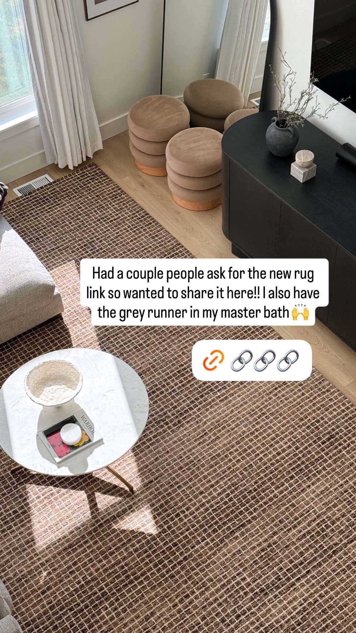 Had a couple people ask for the new rug link so wanted to share it here!! I also have the grey runner in my master bath 🙌 

Rugs, 9x12 rugs, modern rugs, living room, living area, couch rug, transitional rug, coastal rug, thick rug, checkered rug, striped rug, wool rug, rugs USA, home decor, minimalist rug, viral rug 

#LTKSpringSale #LTKHome #LTKSaleAlert