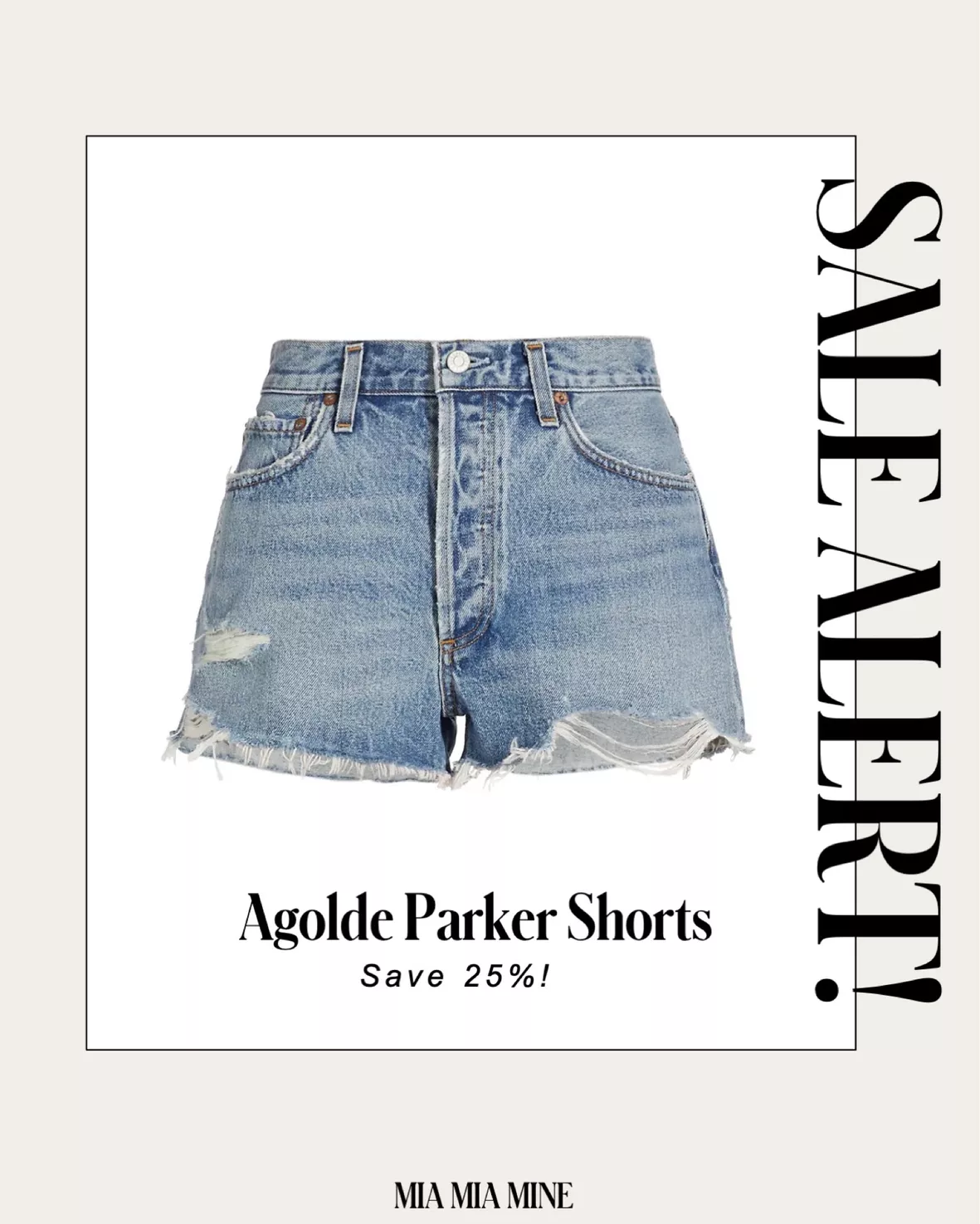 AGOLDE Parker distressed denim shorts