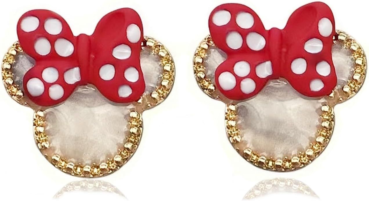 925 Sterling Silver Cute small Mouse Stud Earrings,Delicate Rhinestone Animal Stud Earrings for W... | Amazon (US)