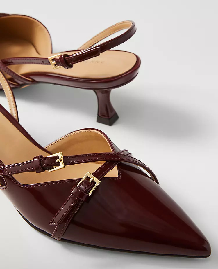 Strappy Pointy Toe Patent Pump | Ann Taylor