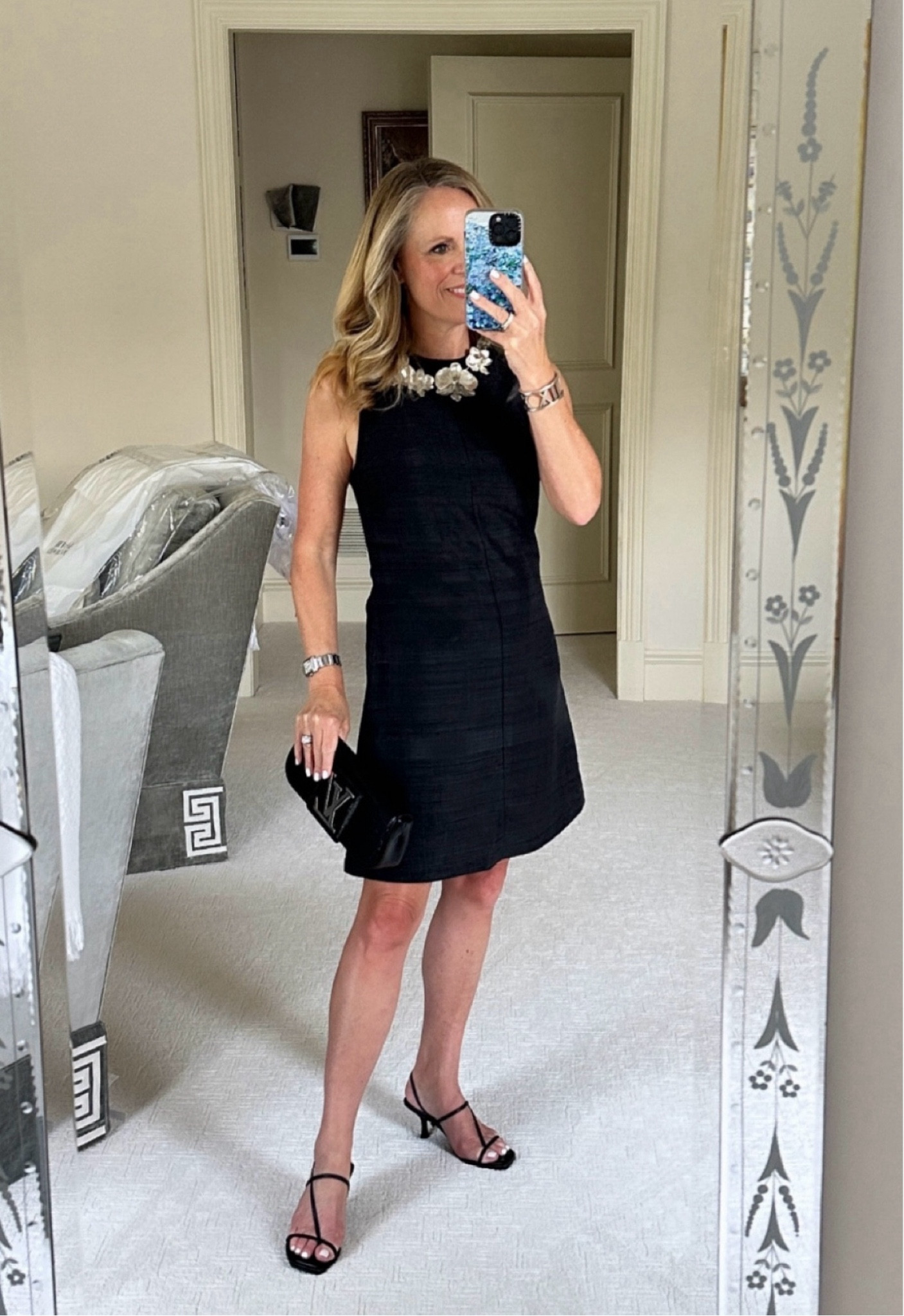The perfect LBD for fall transition
This darling little black dress is perfect for fall while the temperatures are still hot 
Julia, Amory baby Jane dress fits true to size
I sized up from extra small to small for a little more room in the bust 

#LTKStyleTip #LTKOver40 #LTKSeasonal