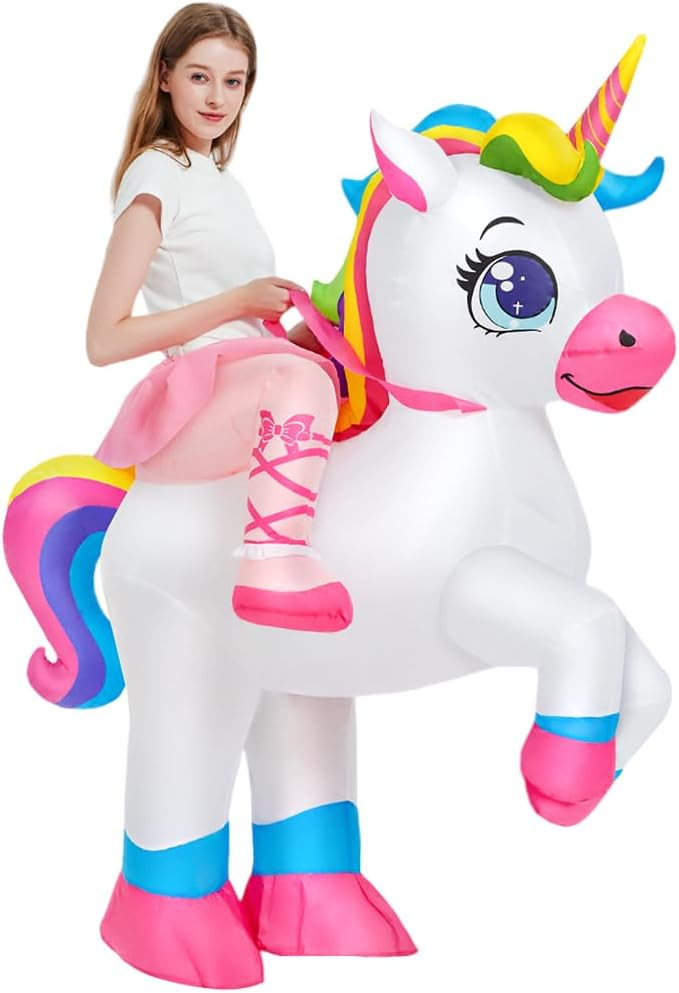 KOOY Inflatable Unicorn Costume Adult, Inflatable Costumes Women, Blow up Ride on Unicorn Costume... | Amazon (US)