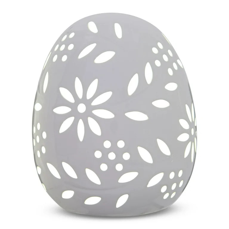 Large Light-Up Ceramic Egg Decoration, White, Easter by Way To Celebrate | Walmart (US)