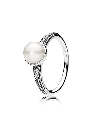 Pandora Ring - Sterling Silver, Cubic Zirconia & Cultured Freshwater Pearl Elegant Beauty | Bloomingdale's (US)