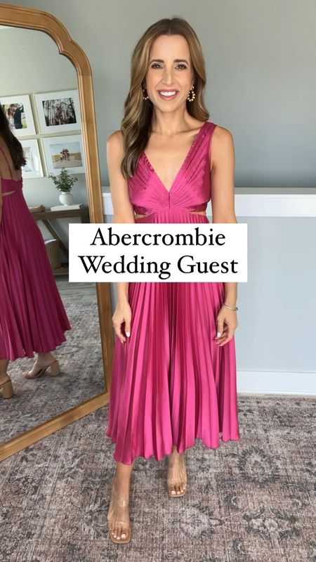 Abercrombie wedding guest dresses - 25% off with code AFTIA! Easter dress. Resort wear. Spring wedding guest. Rehearsal dinner dress. Vacation outfits. Welcome party dress. Baby shower dress. Cocktail dress. Pink midi dress. Floral maxi dress.

#1 Wearing XXSP and TTS - straps are adjustable.
#2 Wearing XXS regular but needed XXSP because the torso was a little long
#3 I sized up to XSP because the bust runs a little small. Love the crinkle fabric!
#4: Wearing XXSP and TTS but consider sizing up if you have a larger bust.
#5 Wearing XXS regular but should have done petite

#LTKunder100 #LTKtravel #LTKwedding