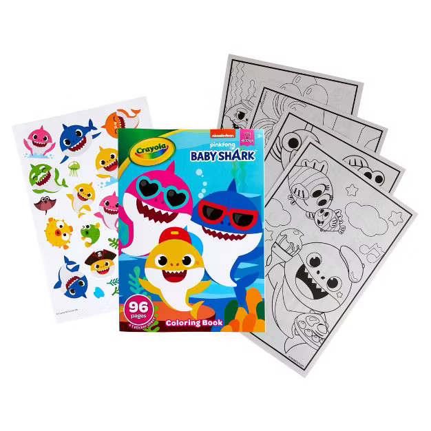 Crayola 96pg Baby Shark Coloring Book with Sticker Sheet | Target