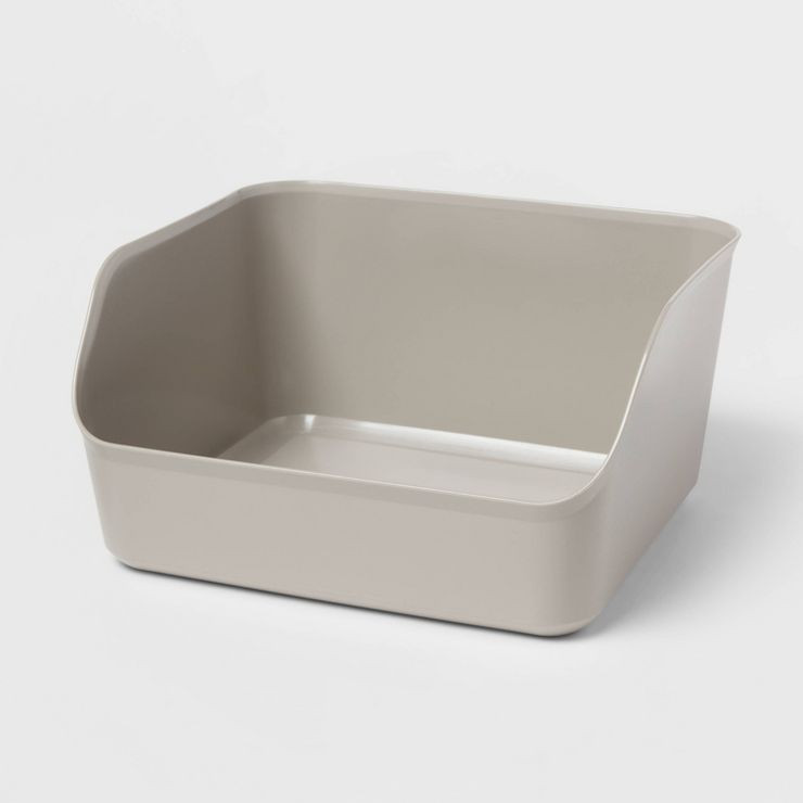 Large Open Front Flexible Storage Bin Gray - Brightroom™ | Target