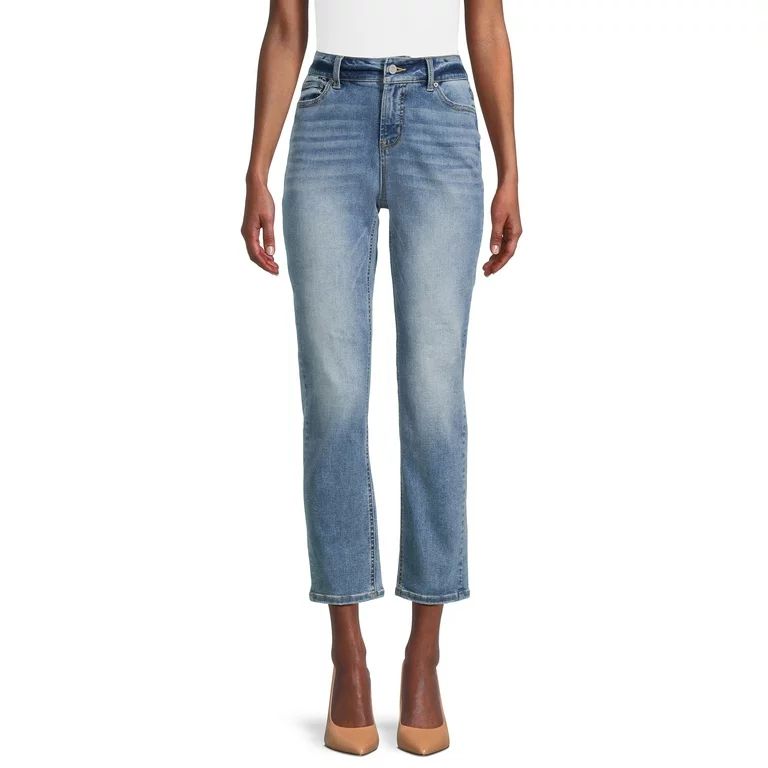 Time and Tru Women's Mid Rise Straight Leg Jeans, 29" Inseam | Walmart (US)