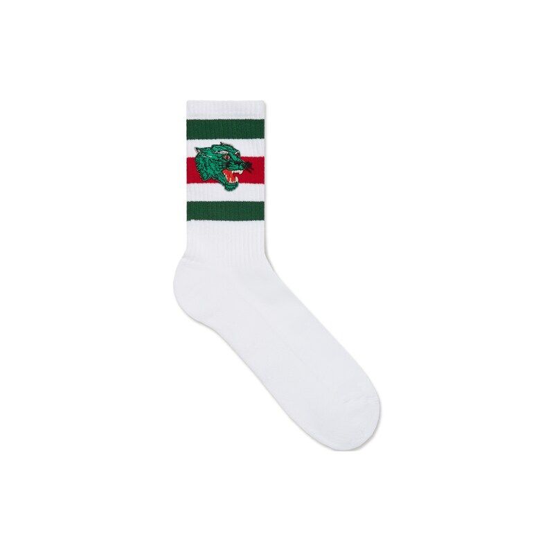 Socks with panther face patch white | Gucci (US)