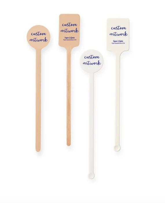 Personalized drink stirrers , foil stamped stirrers, wood drink stirrer, monogrammed stirrer stic... | Etsy (US)