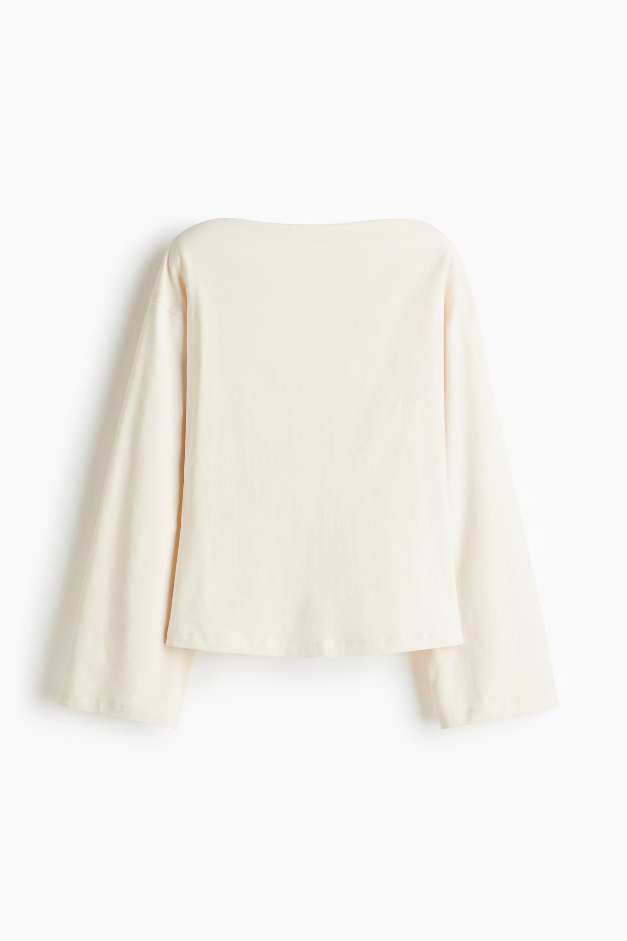 - Boat-Neck Cotton Top - Cream - Ladies | H&M US | H&M (US + CA)