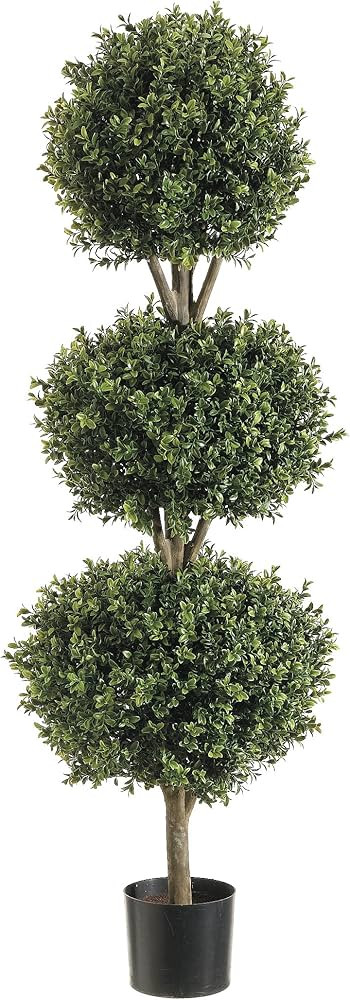 Silk Decor 1 4'TRI Ball Boxwood TOP.(P) GRTT Greenery, 48-in, Two Tone Green | Amazon (US)