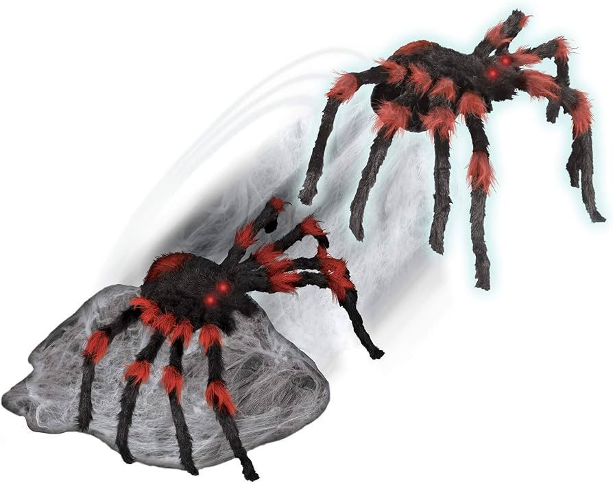 Spirit Halloween 21 Inch LED Red and Black Jumping Spider Animatronic, Multicolor | Amazon (US)