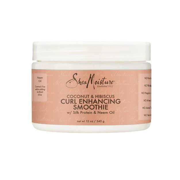 SheaMoisture Smoothie Curl Enhancing Cream for Thick Curly Hair Coconut and Hibiscus - 12 fl oz | Target
