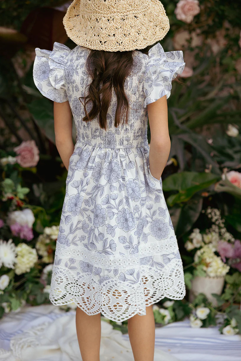 Mini Hattie Dress in Blue Floral | Ivy City Co