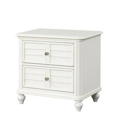 Coastal Nightstand With French/English Dovetail Drawers And Ball Bearing Glide, Antique White Finish | Gift Idea | Wayfair North America