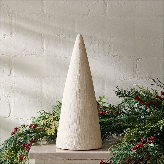 Textured Ceramic Tabletop Tree, Medium, White | West Elm (US)