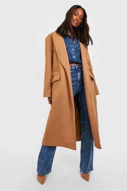 Maxi Wool Look Coat | Boohoo.com (UK & IE)