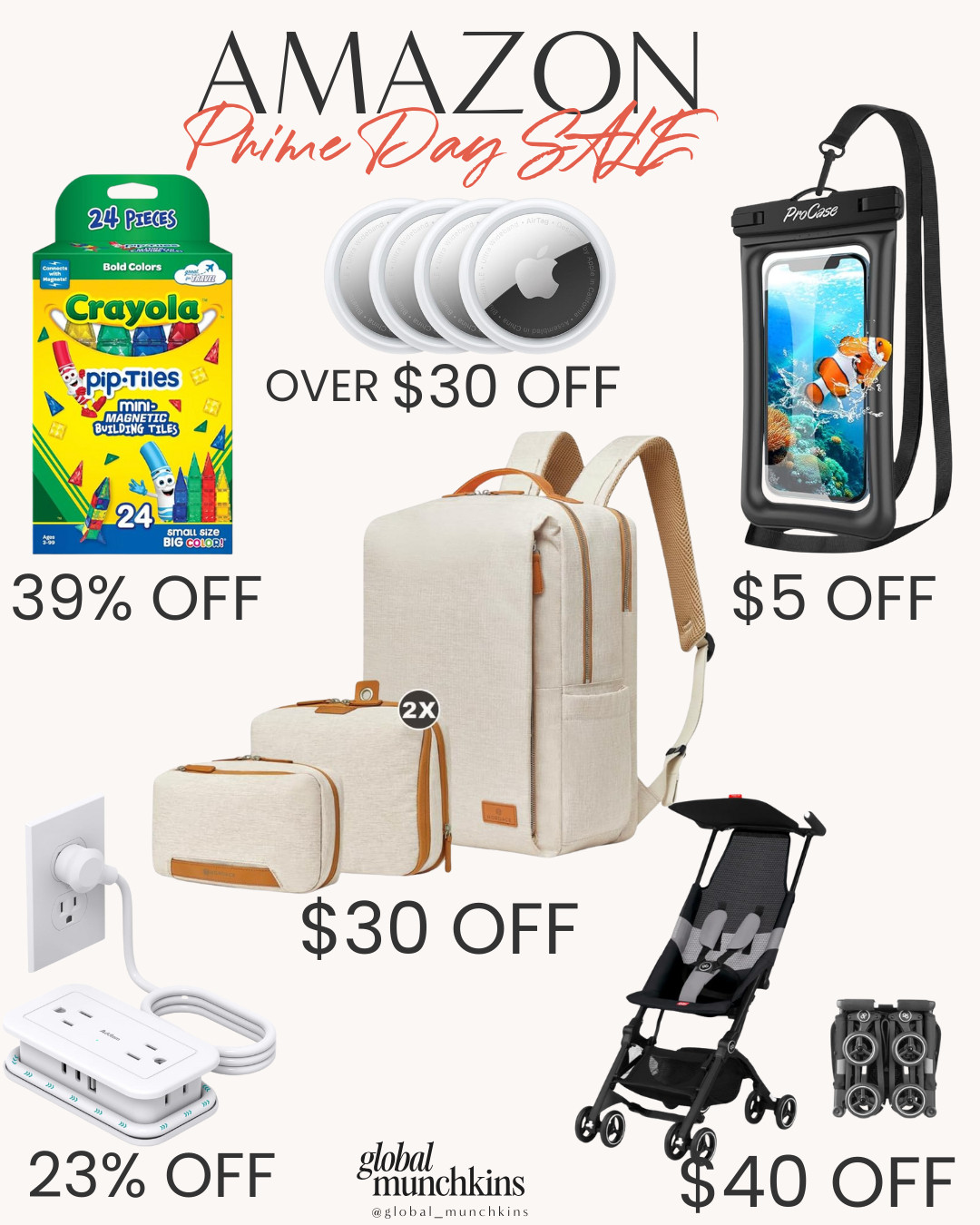 Amazon Prime Day Travel Favorites ✈️🌟
Sharing some of our go-to travel essentials — all on sale for Prime Day! Whether you're heading on a cruise or planning your next family adventure, these are game-changers:

🧳 Nordace Starter Set – sleek, organized, and carry-on perfect
📱 Waterproof Phone Pouch – cruise must-have!
🧷 Apple AirTag – don’t lose your bags or stroller again
🛞 Best Travel Stroller – lightweight, compact & easy to gate-check
⚡ Travel Power Strip – compact + cruise approved
🧸 Jack’s Favorite – Crayola Magnetic Tiles (airplane lifesaver!) 

 #LTKSaleAlert #LTKTravel
