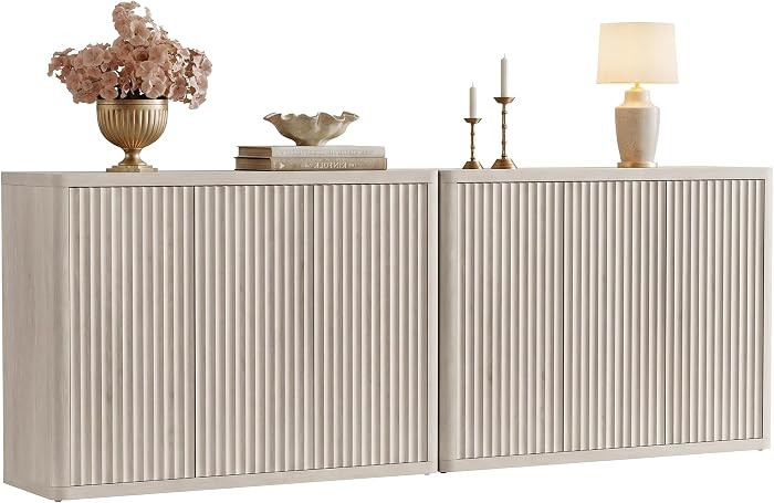SICOTAS Buffet Cabinet with Storage Sideboard with 6 Doors Modern 93.2" Credenza Fluted Buffet Ta... | Amazon (US)