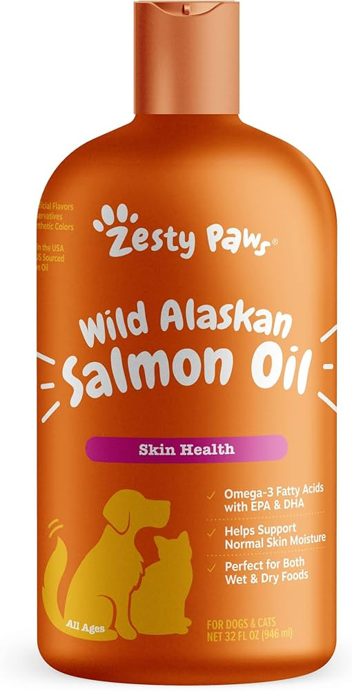 Pure Wild Alaskan Salmon Oil for Dogs & Cats - Omega 3 Skin & Coat Support - Liquid Food Suppleme... | Amazon (US)
